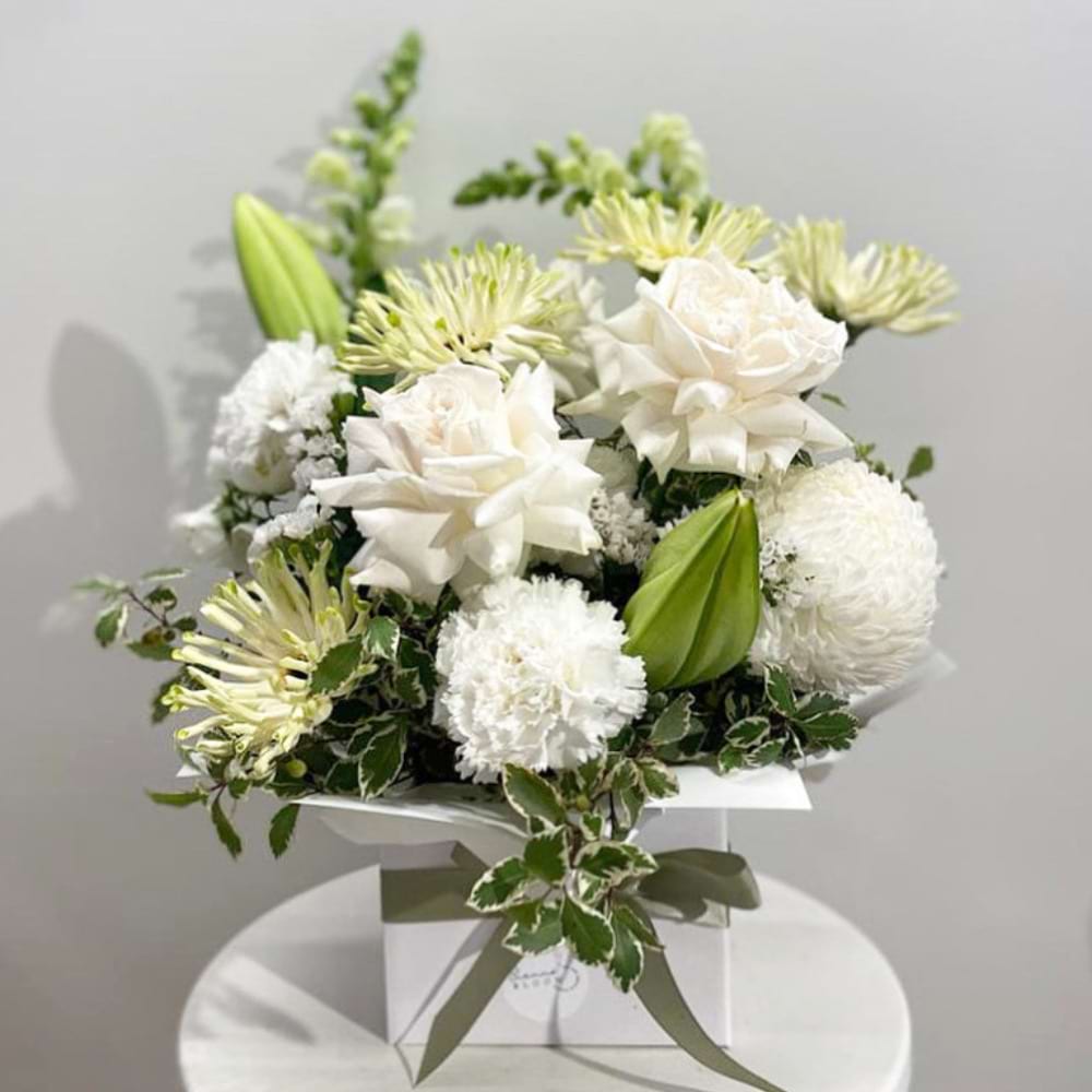 White Christmas Blooms in a Box